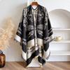 Luxury   Imitation Cashmere Women Two-Sided Square Scarf Winter Warm Shawl Bandana Pashmina Female Foulard Thick Blanket