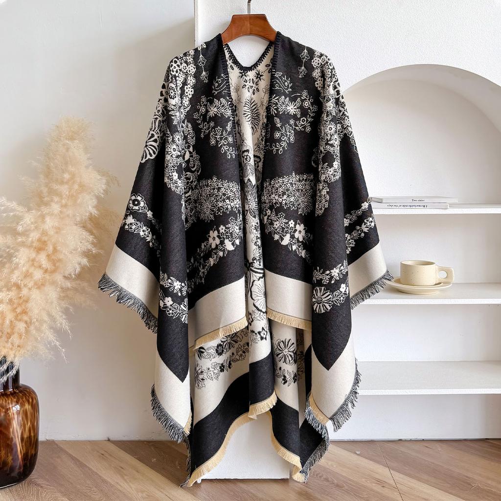 Luxury   Imitation Cashmere Women Two-Sided Square Scarf Winter Warm Shawl Bandana Pashmina Female Foulard Thick Blanket