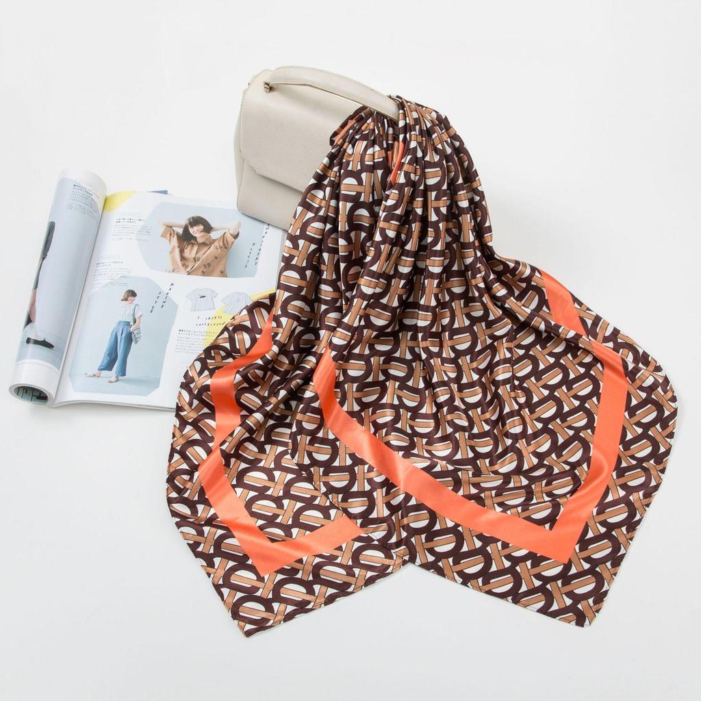 Simulation Silk 90cm Large Square Scarf Silk Scarf Female New 2026 Spring and Fall Models of Foreign Fashion Shirt Large Square Scarf Mother Scarf