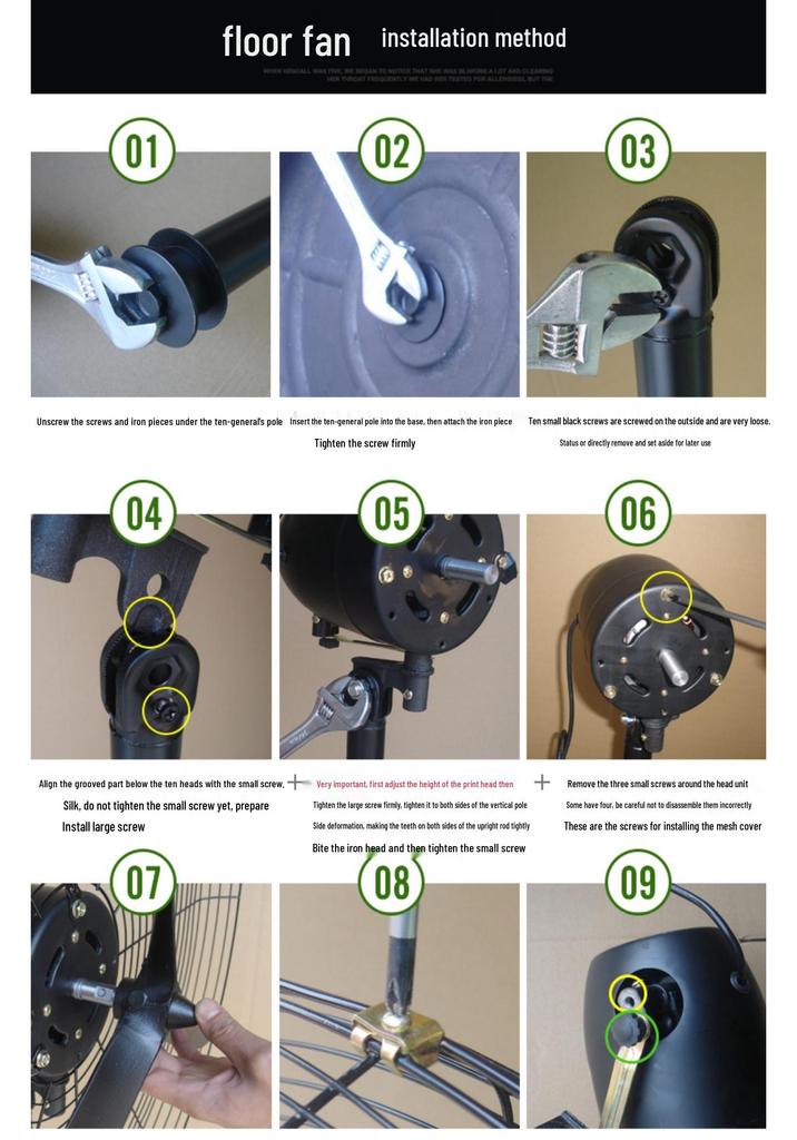 Industrial Wall-Mounted High-Power Oscillating Floor Fan with Large Air Volume
