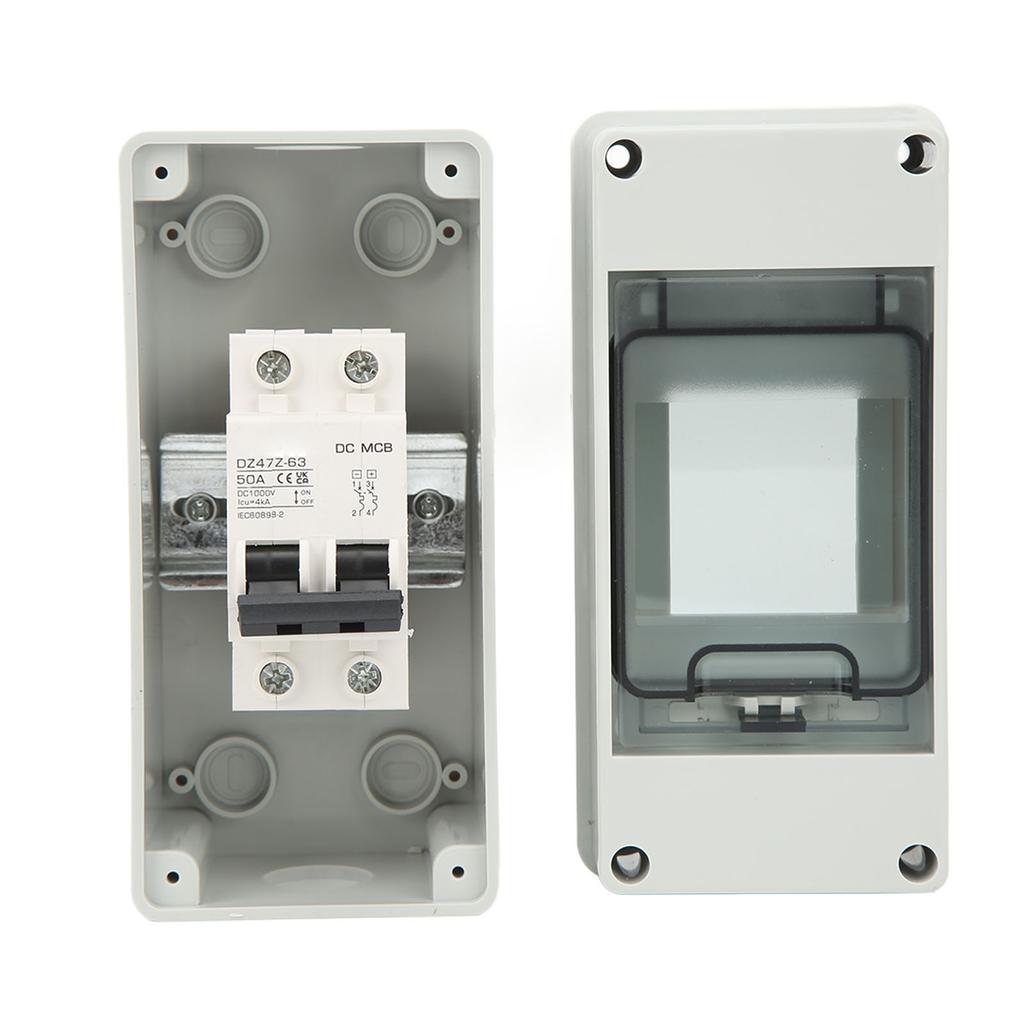 DC Miniature Circuit Breaker 2P 50A 1000V Disconnecting Switch IP65 Waterproof for Solar PV System