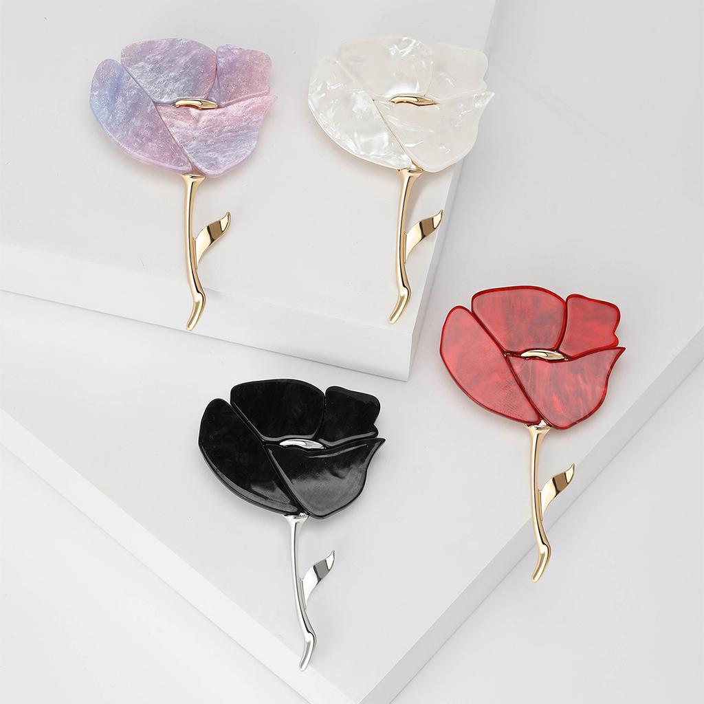 Big Flower Brooch Pin Acrylic Rose Women Brooch Fashion Design Gift For Women Clothing Decor