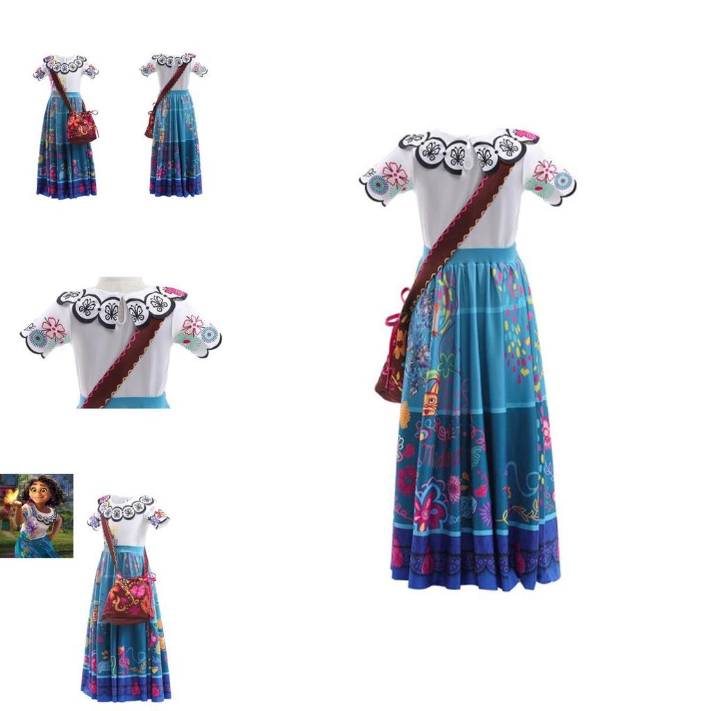 2022 New Arrival Magical House Isabelle Series Children's Princess Dress Cosplay Floral Pattern Ideal For Summer Spring And Autumn