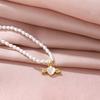 Freshwater Pearl Angel Love Necklace Women'S Light Luxury High-End Sense Opal Pendant Exquisite Collarbone Chain