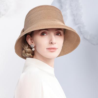 Wide Brim Straw Hat for Women - UV Protection Foldable Beach Hat With Bow, Lightweight Breathable Sun Hat for Outdoor Travel