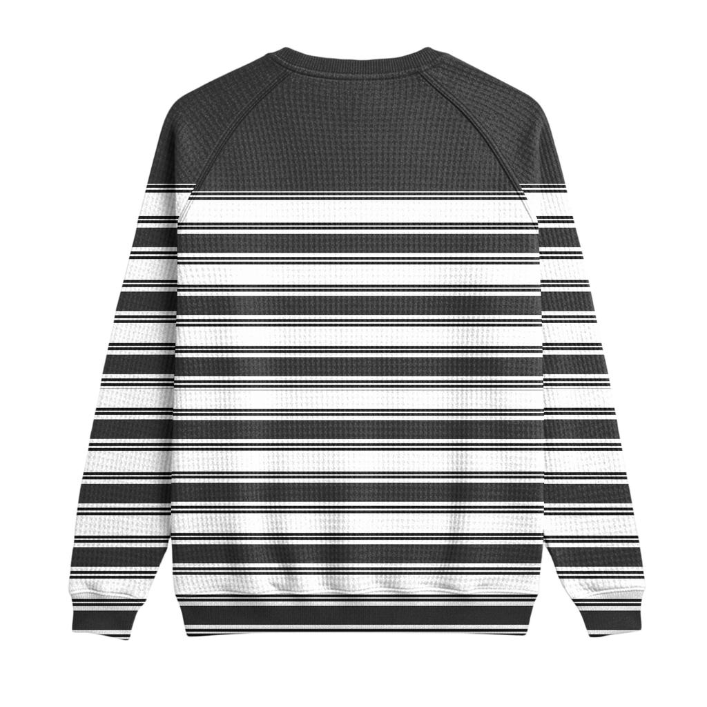 Herrfritidshuva Utomhus V-hals Vågmönster Långärmad