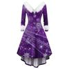 Women's Fashionable Casual Fitted Christmas Print Party Long-Sleeved Dress
