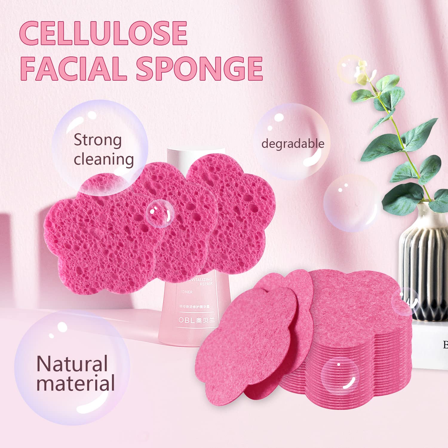 50-Count Facial Sponges Compressed, Face Sponge Sponges for Face Cleansing, Exfoliating Mask, Makeup Removal for Travel and Home