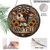 2D Flat 1pc, 8x8 in, Aluminum Metal Sign Printed Artwork Featuring A Cute Little Cow and Sunflower, Perfect for Decorating Homes, Cafes, or Cottages