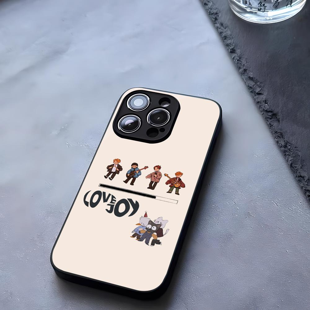 

Cartoon Lovejoy Band Phone Case Tempered Glass For IPhone 17 13 14 16 12 15 11 Pro Max Plus Mini X XR SE2020 Coque iPhone 16 Plus