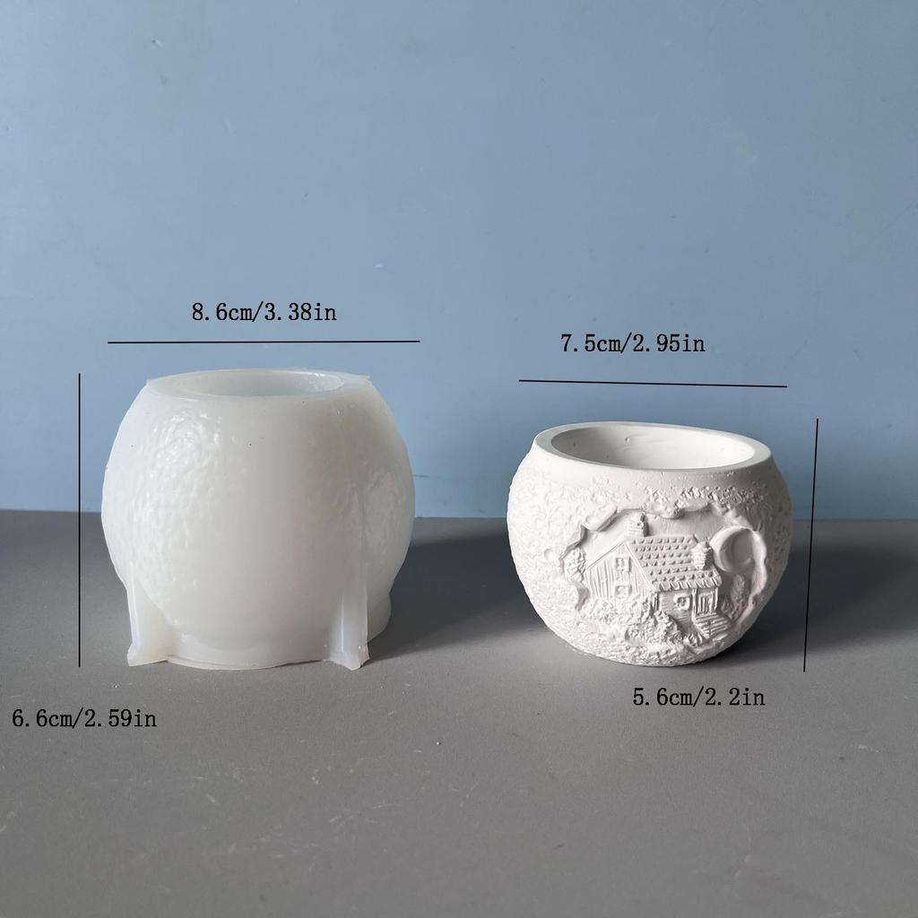 Sail Relief Cabin Candle Cup Silicone Mold Circular Potted Plant Gypsum Cement Mold