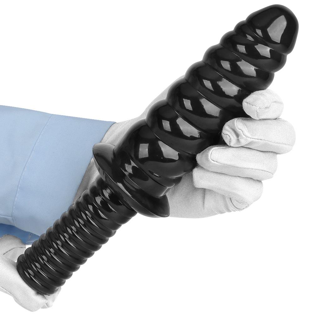 Handle Masturbator Black PVC Dildo Butt Plug Fisting Sex Toy Strap On Penis Big Dick BDSM