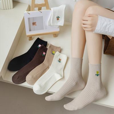 3 Paar Damen-Gore-Tex-Socken mit Tulpenstickerei