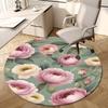 1PC Floral Pattern Non-Slip Floor Round carpet, Office, family, bedroom, Large Area Rug Indoor Rugs,  Durable Polyester-Z0420