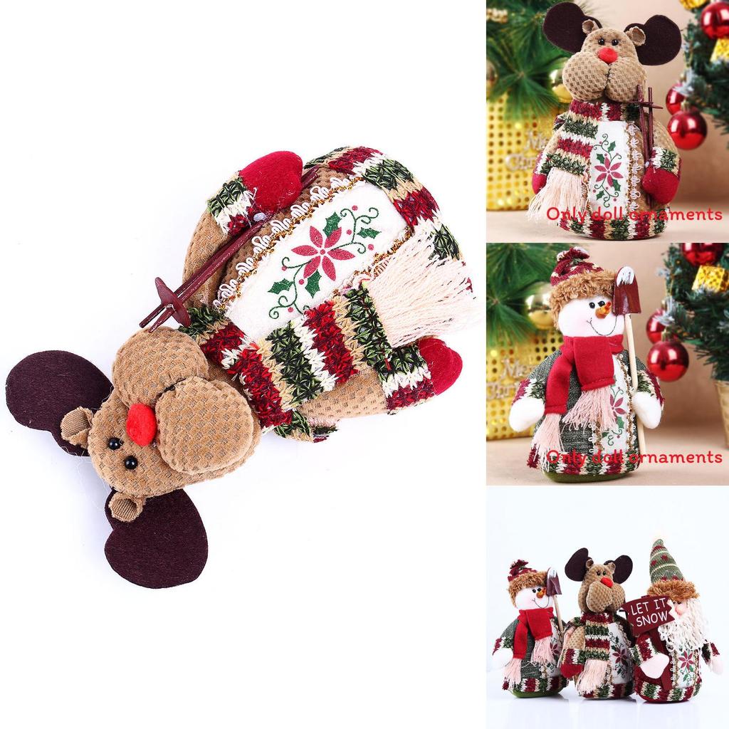 Christmas Santa Snowman Reindeer Holiday Tabletop Ornaments Made Of Fabric For Seasonal Home Decor