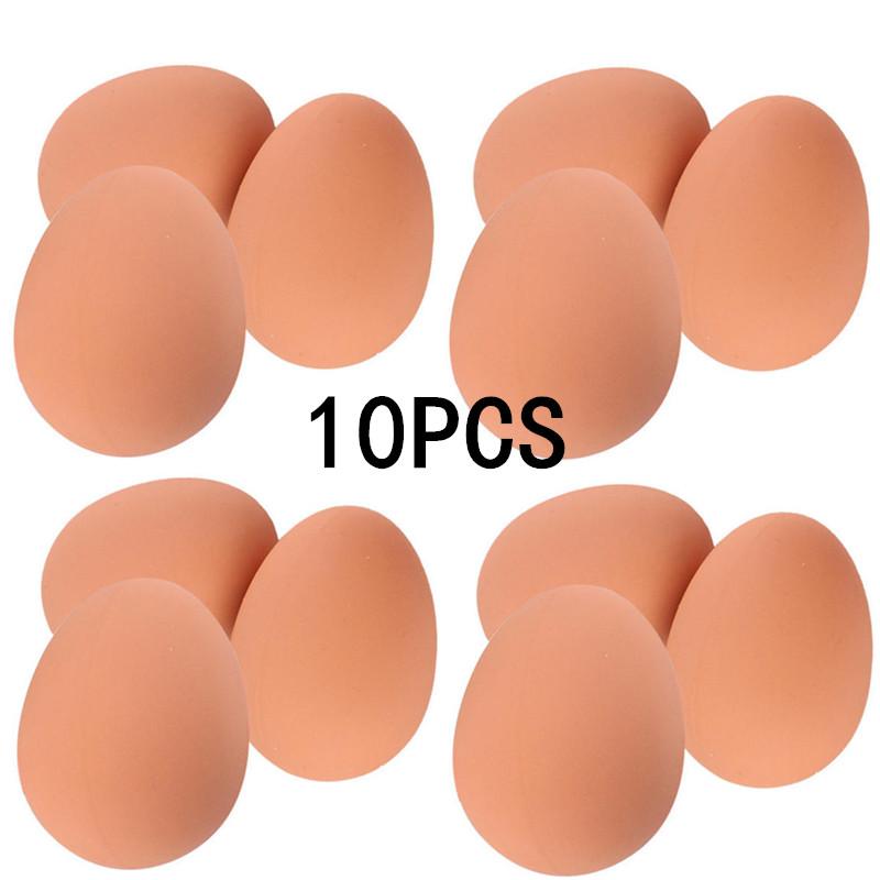 1/3/5/10 Pezzi Uova Rimbalzanti Realistiche Palle Rimbalzanti di Gomma Finta Modello Nido di Gallina da Fattoria Gallina Covante Uovo da Schiusa Giocattolo per Animali Scherzo Battuta