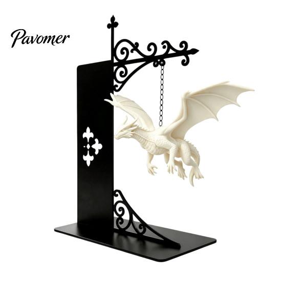 Akcesoria do domu w stylu smoczym Magiczna Pływająca Półka Lampka, Ciepłe Nocne Światło LED, Dekoracja Statua Magii Fantasy Wystrój Kącika do Czytania, Unikalne