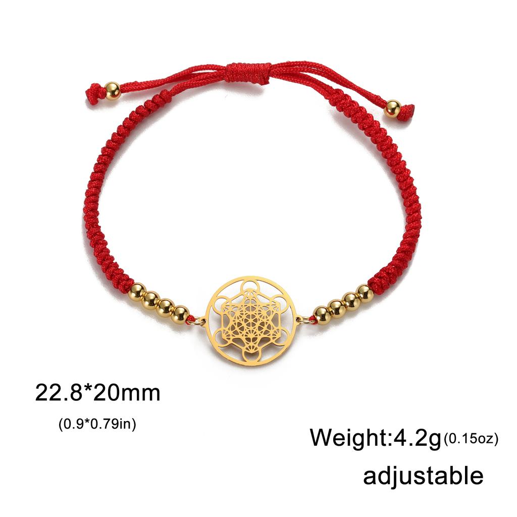 Lucktune Stainless Steel Angel Seal Archangel Metatron Cube Rope Bracelets for Women Spiritual Amulet Jewelry Anniversary Gifts