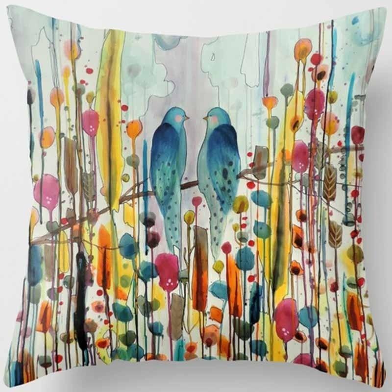 Oil Painting Floral Printing Pillowcase Home Decoration Car Sofa Decoration Pillowcase Ornament