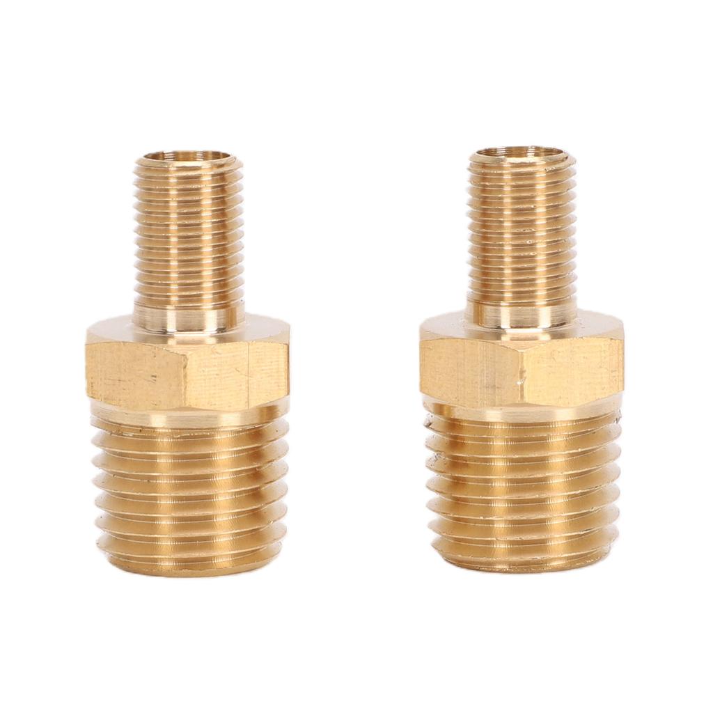 2PCS Brass Air Inflator Adapters Sealing 1 4in Male NPT to Schrader Valve Adapter for Air Compressors Inflation Pumps