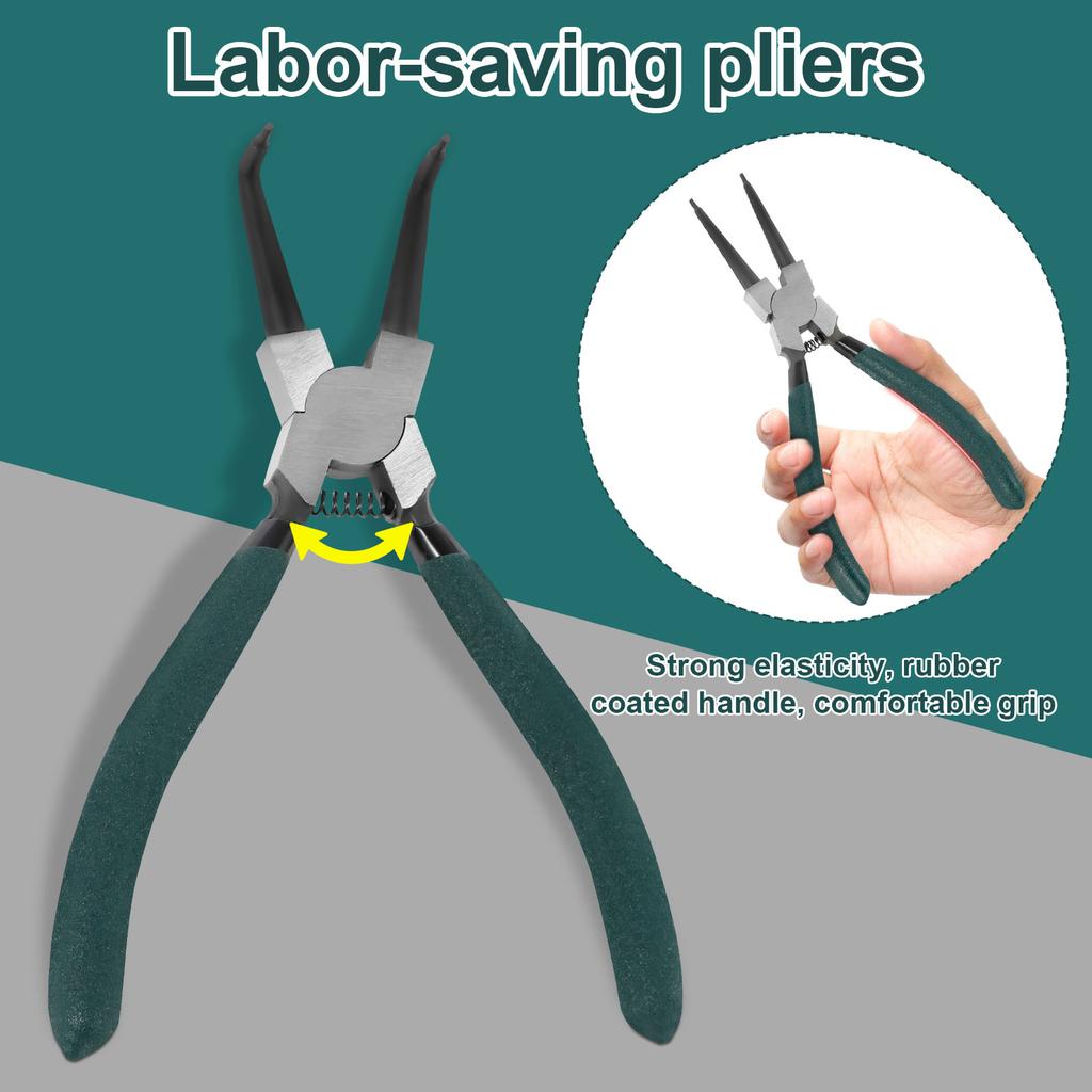 4Pcs Snap Ring Pliers Set Lock Ring Circlip Pliers for Snap Ring Removing Tool Installing Puller Locking Rings Shafts Hand Tool
