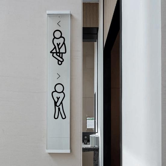 2Pcs 3D Printed Bathroom Sign Restroom Door Men Women Sign Business Restaurant Office Hotel Washroom Wall Gender Identification Signage