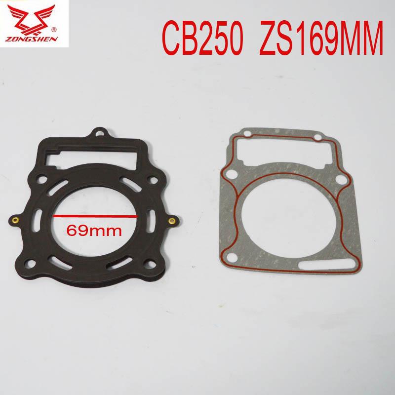 

zongshen CB250 air water cooled engine gasket loncin LC169fmm LC165FMM kayo dirt bike atv quad 69mm 65.5mm 70mm лавандовий