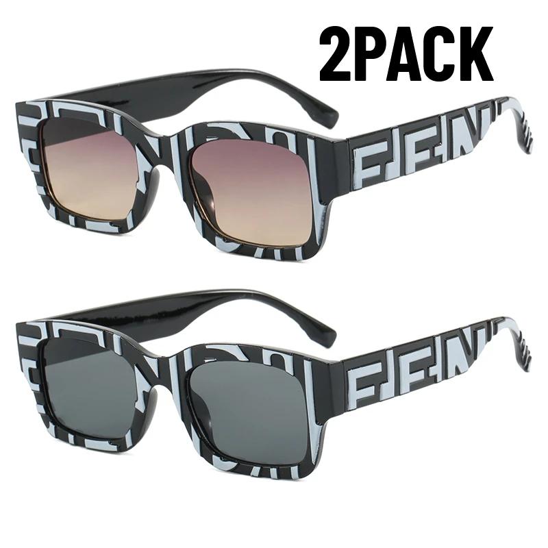 

2PACK Latest Stylishy Square Sunglasses Women Stylish PARTY Gradient Suneyeglass Outdoor Use UV Protection Glasses Gafas De Sol