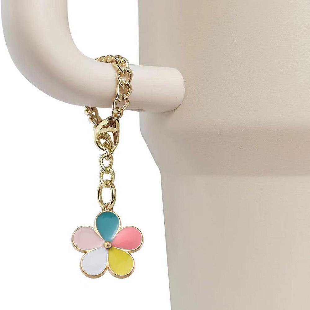 Four-Leaf Clover Flower Cup Chain Keychain Pendant