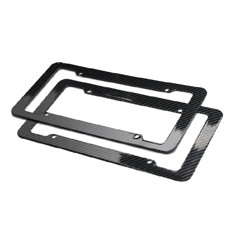 Carbon Fiber License Plate Frames Car Tag Holder Heavy Duty Plate Mounting Kit