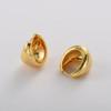 Hong Kong Style Metal Smooth Water Droplet Ring Earrings Ear Buckles Advanced Retro Cold Wind Temperament Fashion Versatile Earrings Women
