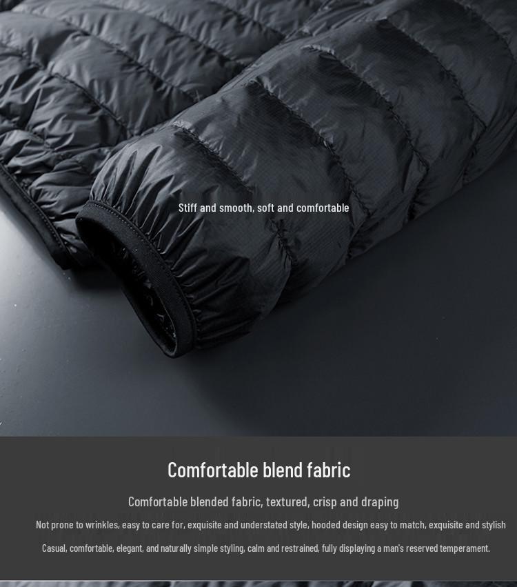 Jachetă de puf ușoară pentru bărbați, mărimi mari, casual și rezistentă la vânt pentru toamnă/iarnă