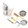 Beekeeping Starter Set Bee Brush Scraper Frame Clip Beehive Smoker Double Mesh Screen Water Feeder