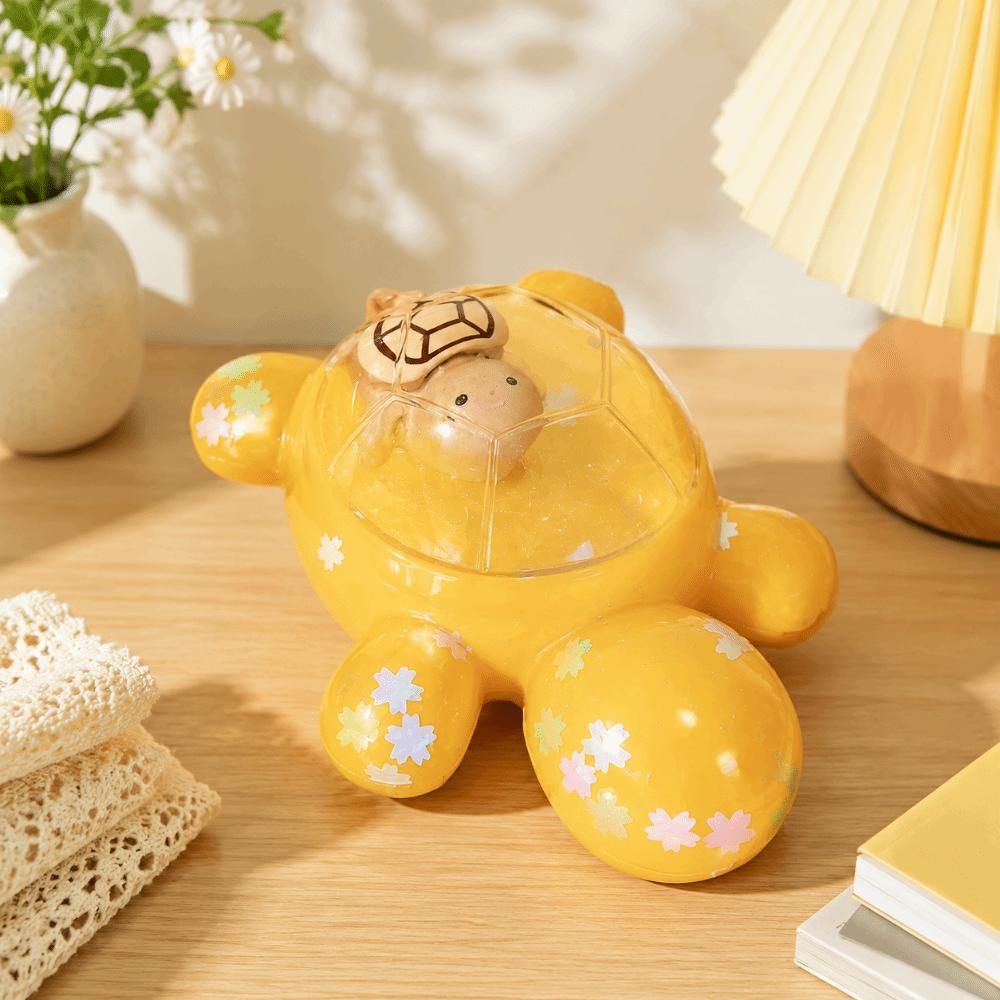 Creative Cartoon Turtle Toy Flash Flowing Sand Miniature Tortoise Statue Tabletop Ornaments