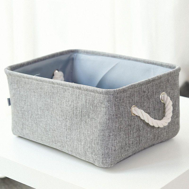 Medium Linen Fabric Storage Box for Underwear and Toys Organization