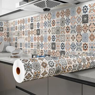 גליל טפט דביק עצמי אחד, טפט ויניל תלת מימדי קילוף והדבקה, עמיד למים למשטח אחורי למטבח, אמבטיה