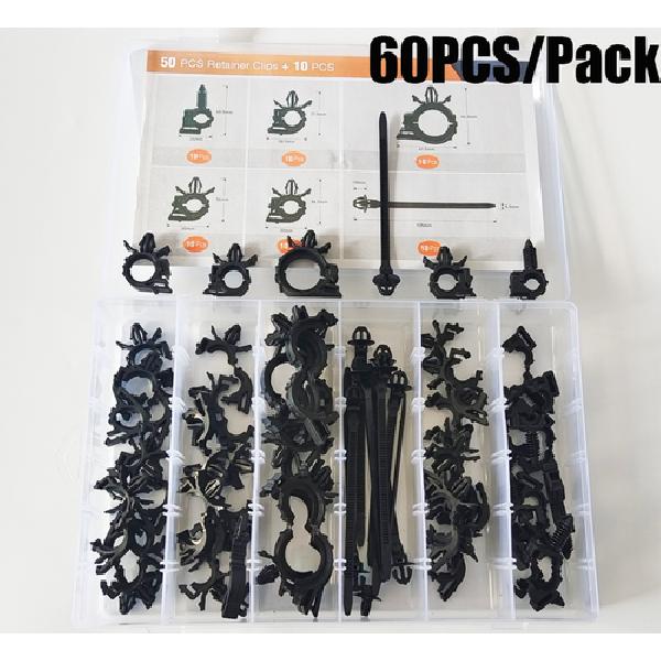 60 шт. Универсальный автомобильный зажим для прокладки жгутов проводов, набор-ассортимент жгутов проводов