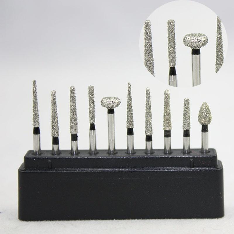 10pcs FG1.6 Dental Diamond Burs Set for Porcelain Polishing Dentist Product