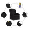 Vidaxl Foldable Massage Armchair, Black, Fabric Upholstered