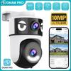 Câmera IP OKAM PRO APP Wi-Fi 5G Câmera com Lente Dupla HD 10MP PTZ Visão Noturna Colorida Interfone Bidirecional Rastreamento de Movimento Câmera Inteligente AI