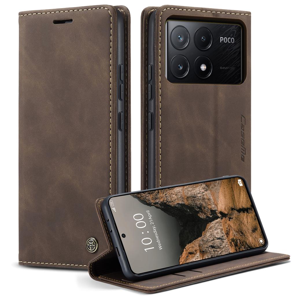 For Xiaomi Redmi K70E 5G/Xiaomi Poco X6 Pro 5G Wallet Case CASEME 013 Series PU Leather Phone Cover Stand