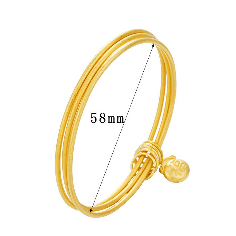 Vintage Three-Ring Lotus Seedpod Bracelet Women's 24K Gold AU999 - Lucky Meaning, Ideal Gift for Friends