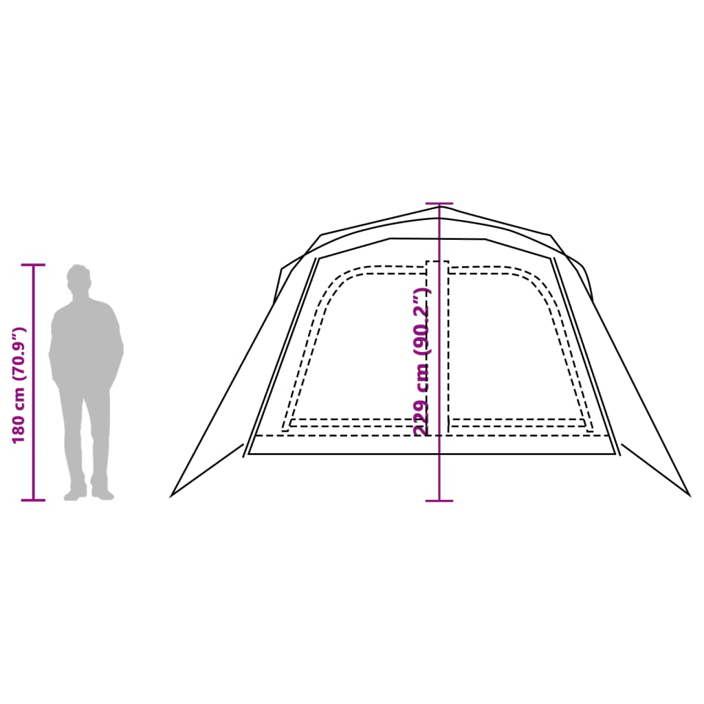 Family Tent with Porch for 9 Persons Blue Quick Release