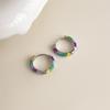 Dripping Enamel Flower Series Real 925 Silver Gold Plant Stud Earrings For Women Small Niche Accessories