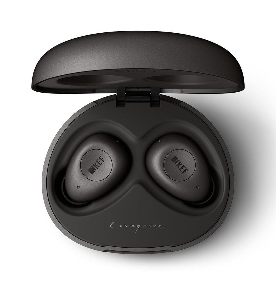 Fones de ouvido sem fio KEF Mu3 bluetooth 5.0 com cancelamento de ruído tipo intra-auricular à prova de respingos de longo prazo IPX5 cinza