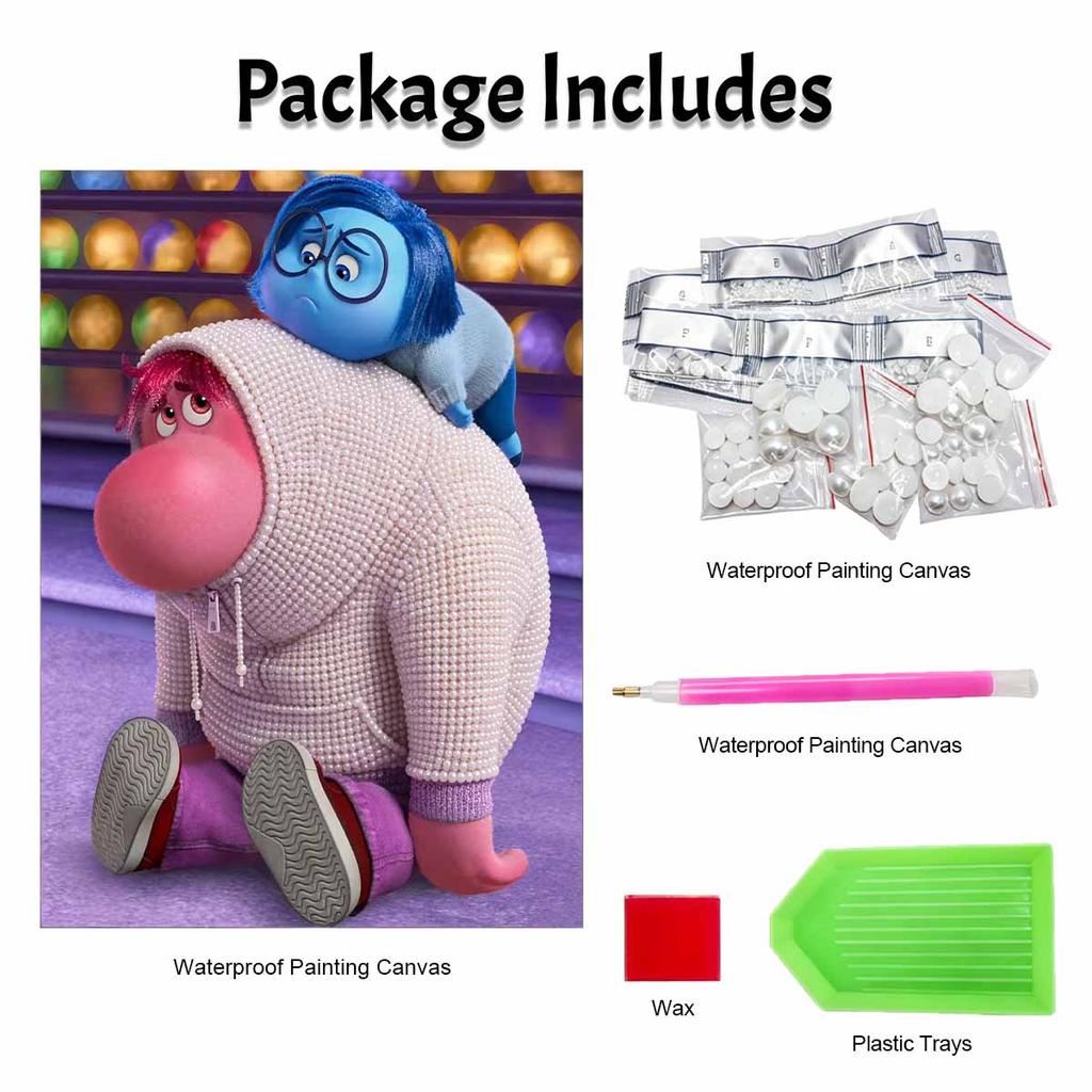 Disney S Inside Out Pearl Art Whimsical Creative Pearl-Style Illustration Kit 5D DIY Pearl Embroidery Mosaic Cross-Stitch Kit for Home Decor