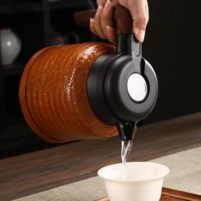 1.6L Bamboo Woven Stainless Steel Insulated Pot