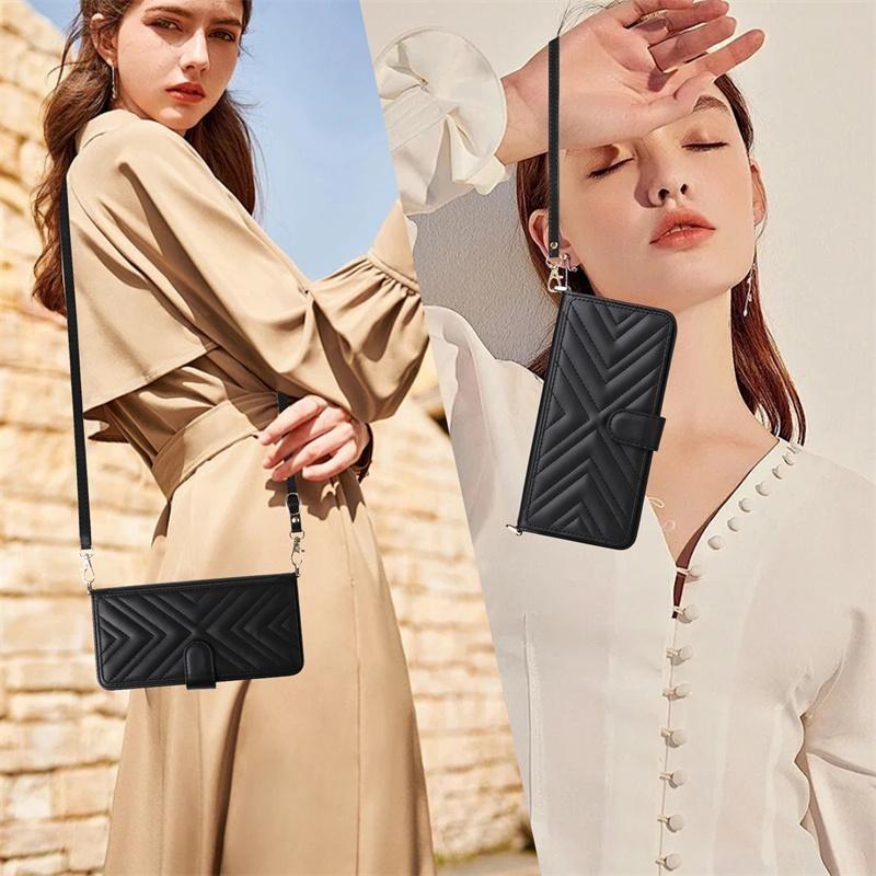 Für Iphone 16 Pro Max Taschen Umhängetasche Magnetische Geldbörse mit Kartenhalter Leder Handyhülle für iphone 16 Pro Max Schutzhülle