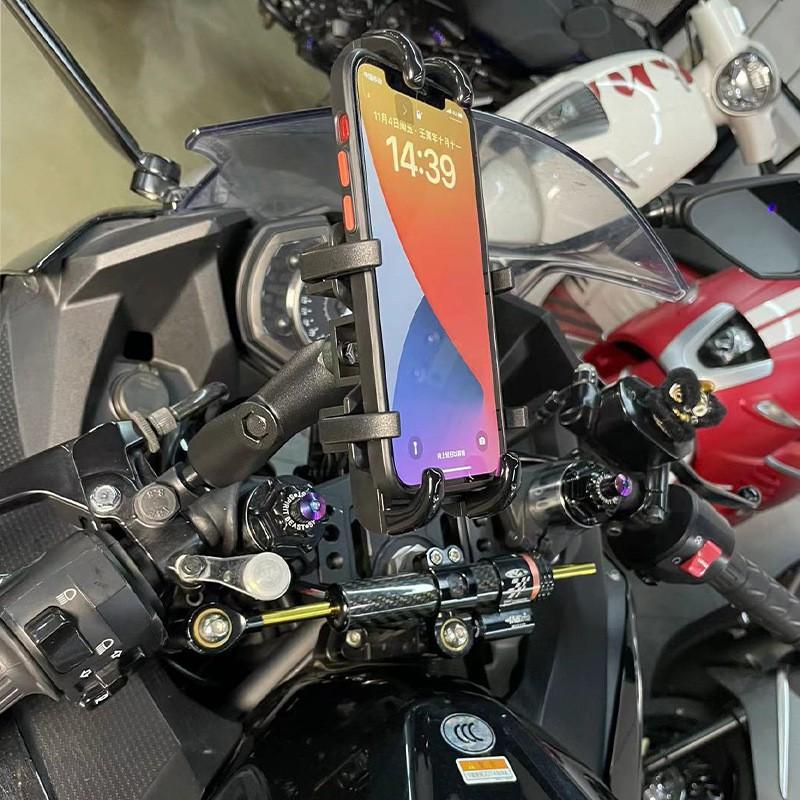 Motorcycle Mirror Phone Mount Aluminum Alloy Bicycle Navigation Holder Outdoor Riders