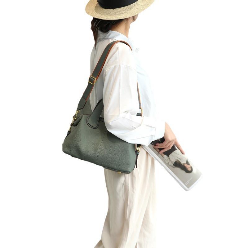 Leather Women's Bag Large-capacity Handbag New Women's Bag Commuter Messenger Handbag First Layer Cowhide Shoulder Bag Women